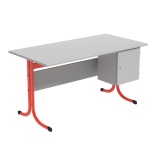 Lehrertisch, 130x65 cm (B/T), 76 cm hoch, Platte: Melamin, ABS-Kante 
